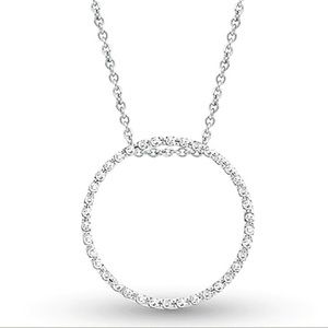 Diamond and White Gold Circle of Life Pendant 10k